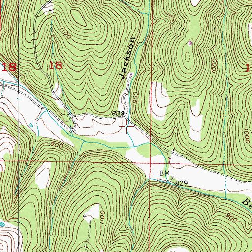 Topographic Map of Jackson Hollow, MO