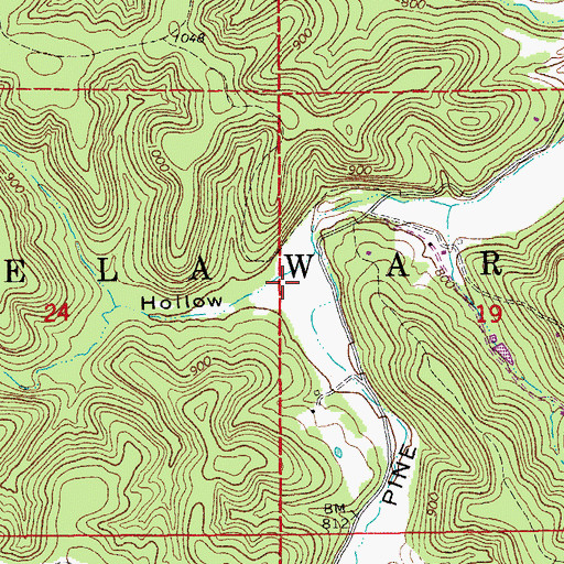 Topographic Map of Jam Up Hollow, MO