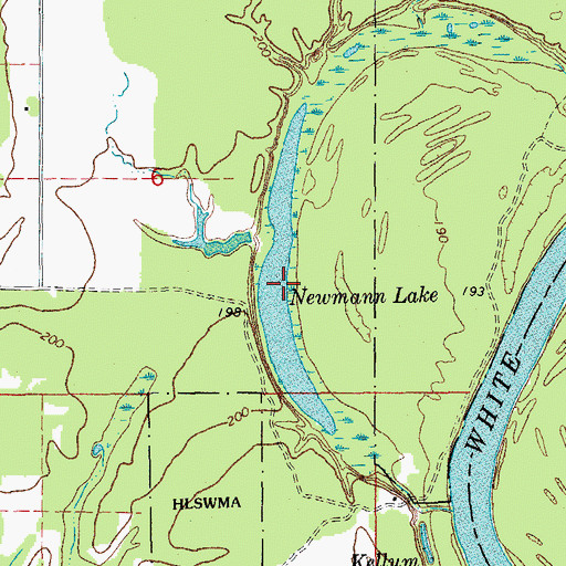 Topographic Map of Newmann Lake, AR
