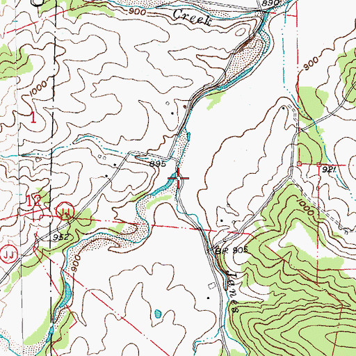 Topographic Map of Janes Creek, MO