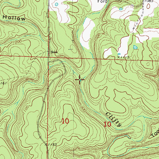 Topographic Map of Jim Coble Hollow, MO
