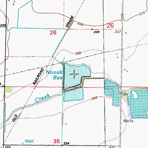 Topographic Map of Novak Reservoir, AR
