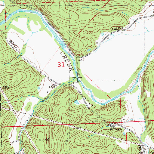 Topographic Map of Johns Creek, MO