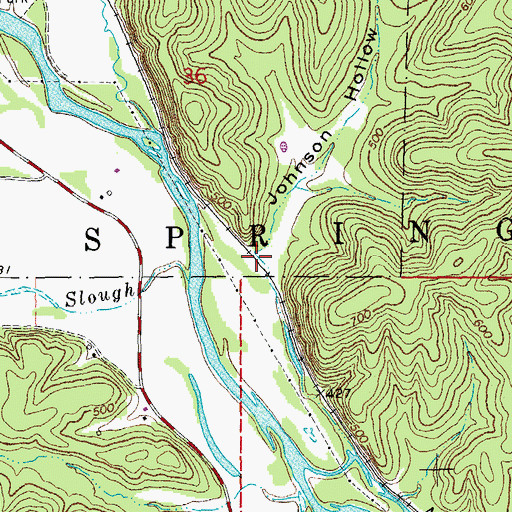 Topographic Map of Johnson Hollow, MO