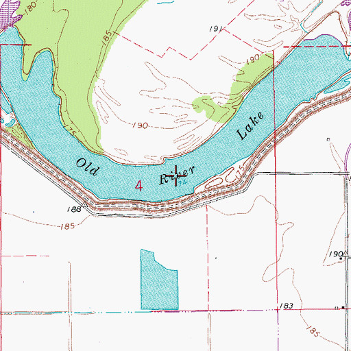 Topographic Map of Old River Lake, AR