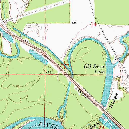 Topographic Map of Old River Lake, AR