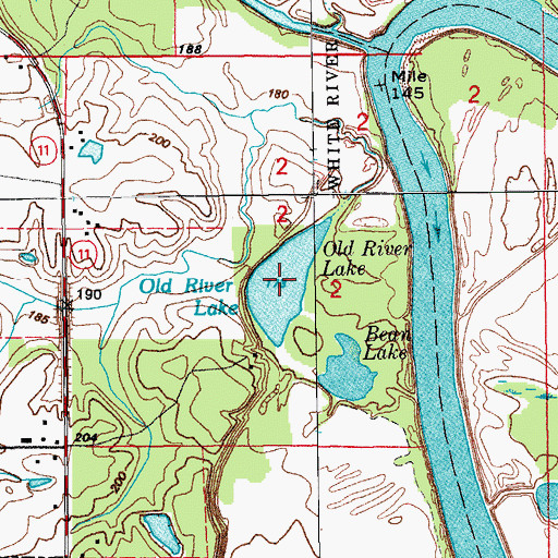 Topographic Map of Old River Lake, AR