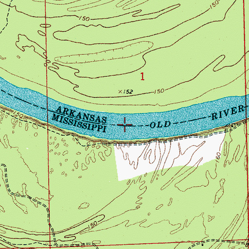 Topographic Map of Old River Lake, AR