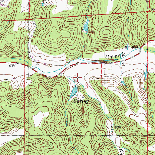 Topographic Map of Kelly Hollow, MO