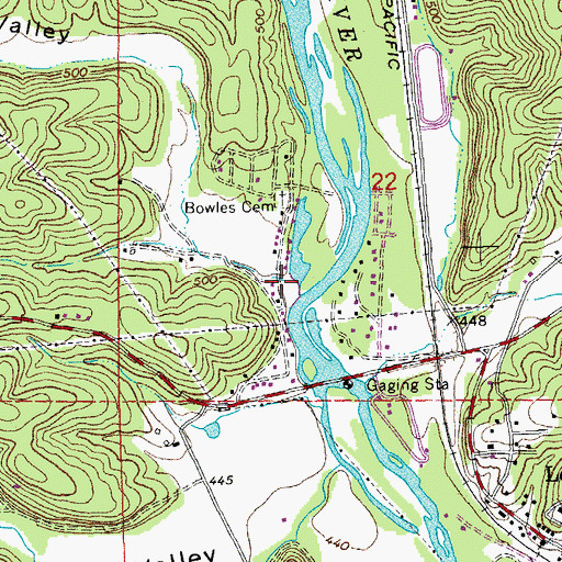 Topographic Map of Kelow Valley, MO