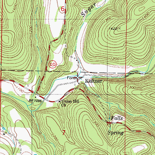 Topographic Map of Keltner, MO
