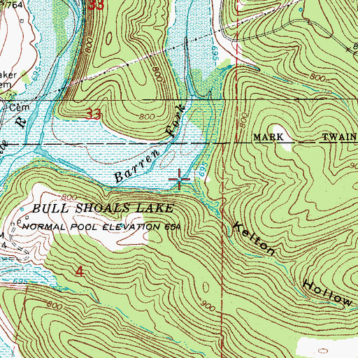 Topographic Map of Kelton Hollow, MO