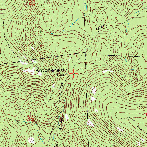 Topographic Map of Ketcherside Gap, MO