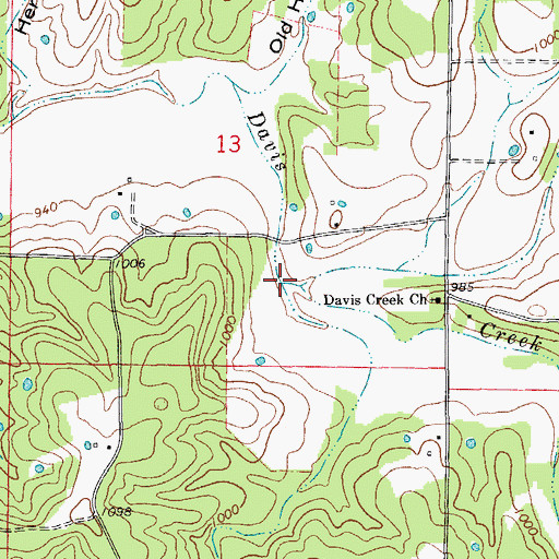 Topographic Map of Key Creek, MO