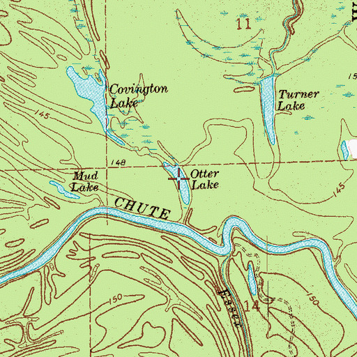 Topographic Map of Otter Lake, AR