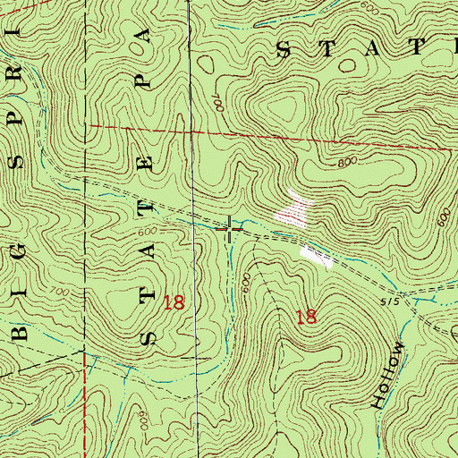 Topographic Map of Kinnard Hollow, MO