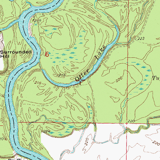 Topographic Map of Otter Lake, AR