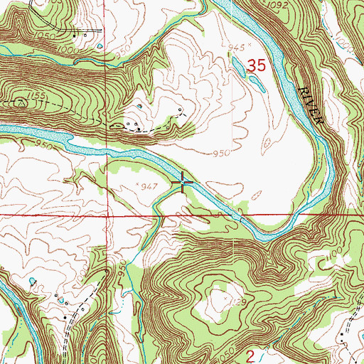 Topographic Map of Kuhn Creek, MO