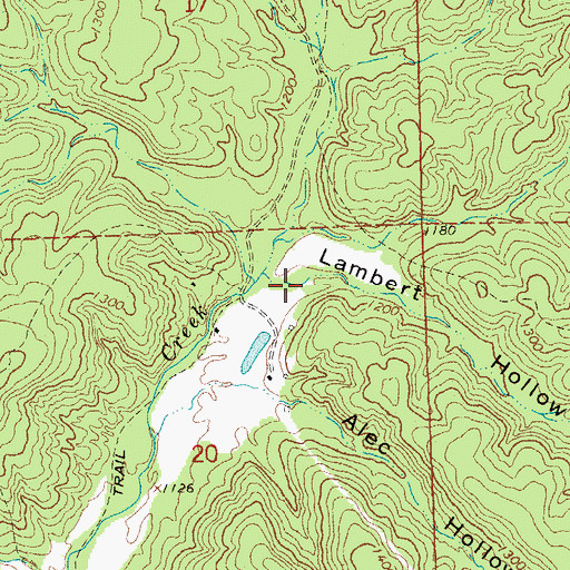 Topographic Map of Lambert Hollow, MO