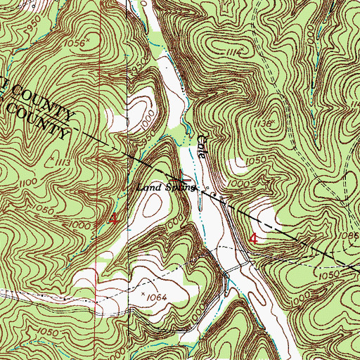 Topographic Map of Land Spring, MO