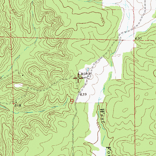 Topographic Map of Lapka Cemetery, MO