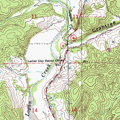 Topographic Map of Latter Day Saints Church, MO
