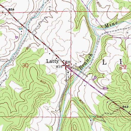 Topographic Map of Latty, MO