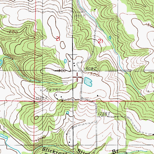 Topographic Map of Lawson School (historical), MO