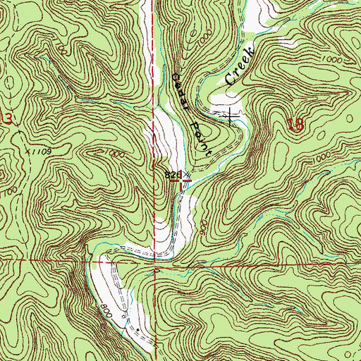 Topographic Map of Laxton Hollow, MO