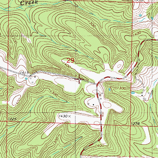 Topographic Map of Lead Hill School (historical), MO