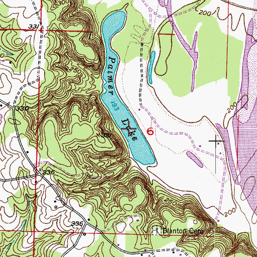 Topographic Map of Palmer Lake, AR