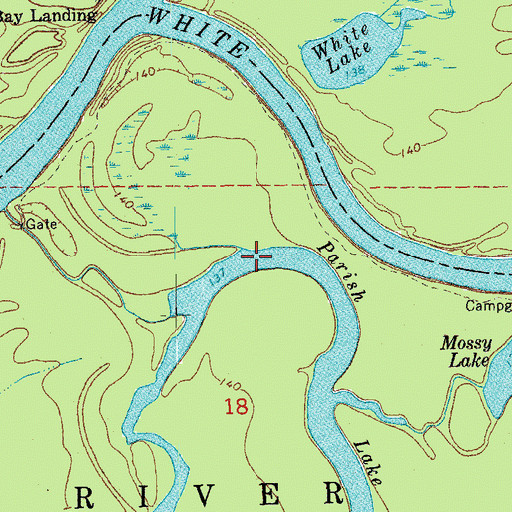 Topographic Map of Parish Lake, AR