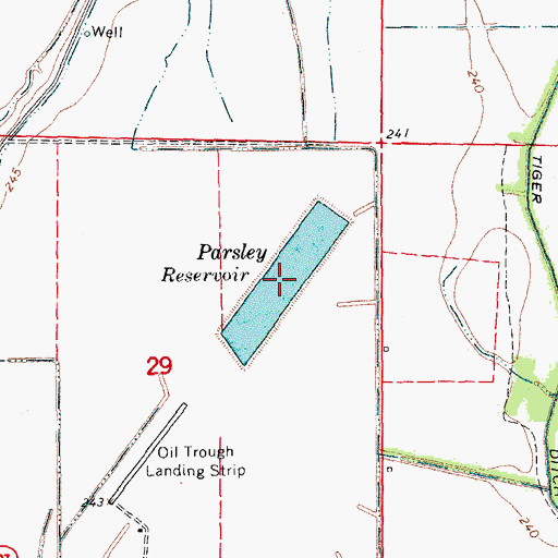 Topographic Map of Parsley Reservoir, AR