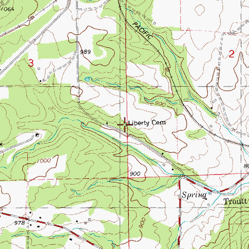 Topographic Map of Liberty Church (historical), MO