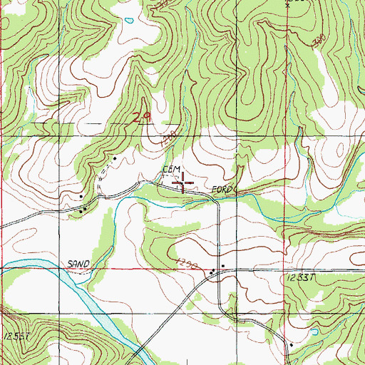 Topographic Map of Liberty School, MO