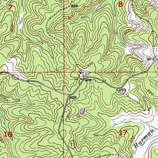 Topographic Map of Liberty School, MO