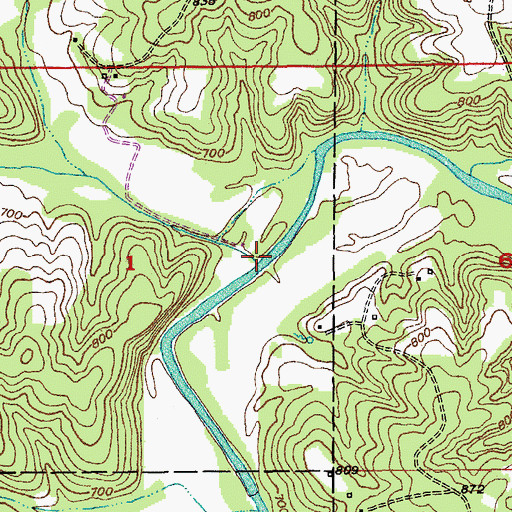 Topographic Map of Lick Creek, MO