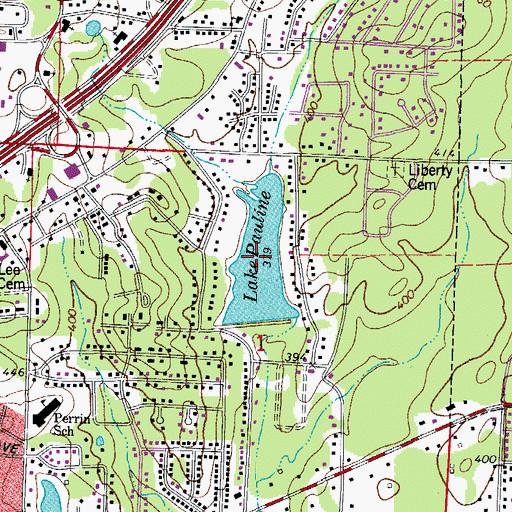 Topographic Map of Lake Pauline, AR