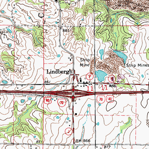 Topographic Map of Lindbergh, MO