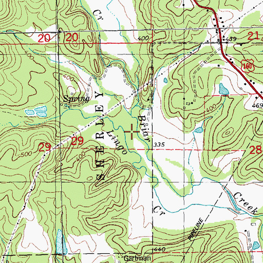 Topographic Map of Lingo Creek, MO
