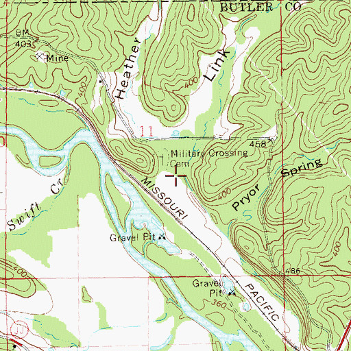 Topographic Map of Link Hollow, MO