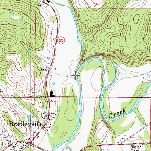 Topographic Map of Little Beaver Creek, MO
