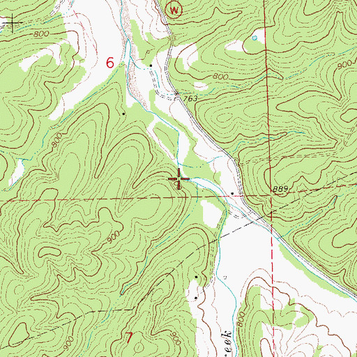 Topographic Map of Little Brazil Creek, MO
