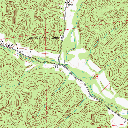 Topographic Map of Little Carver Creek, MO