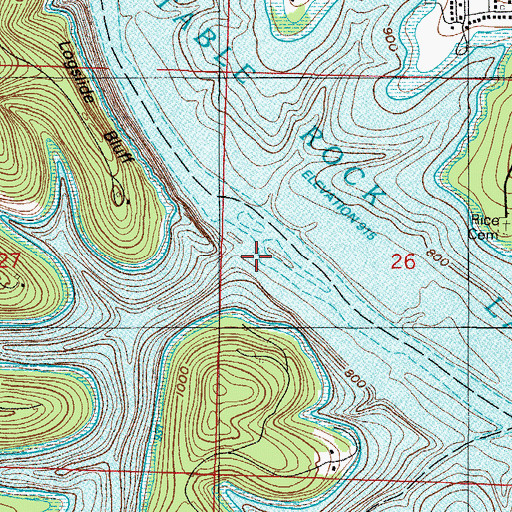 Topographic Map of Little Cow Creek, MO