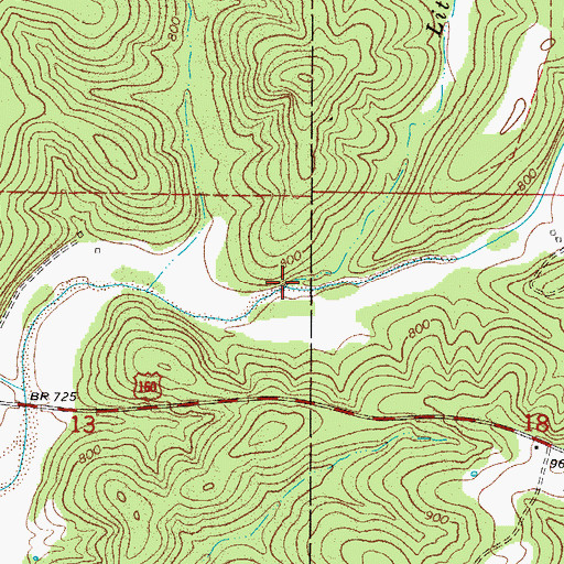 Topographic Map of Little Creek, MO