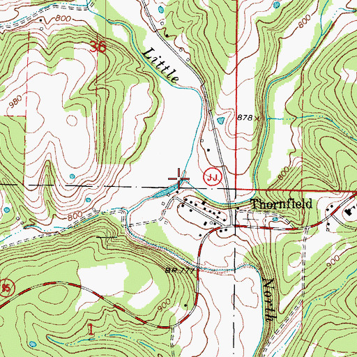 Topographic Map of Little Creek, MO