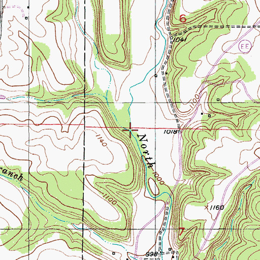 Topographic Map of Little Creek, MO