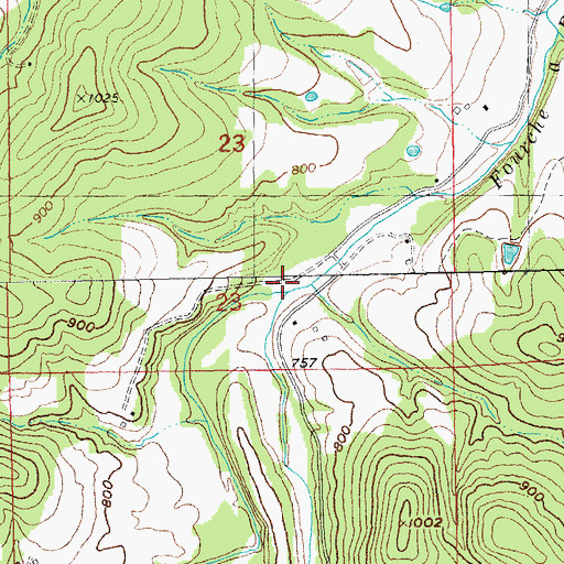 Topographic Map of Little Fourche a Renault, MO