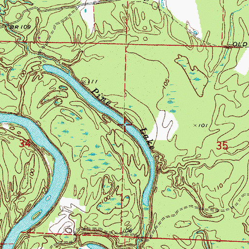 Topographic Map of Pine Lake, AR